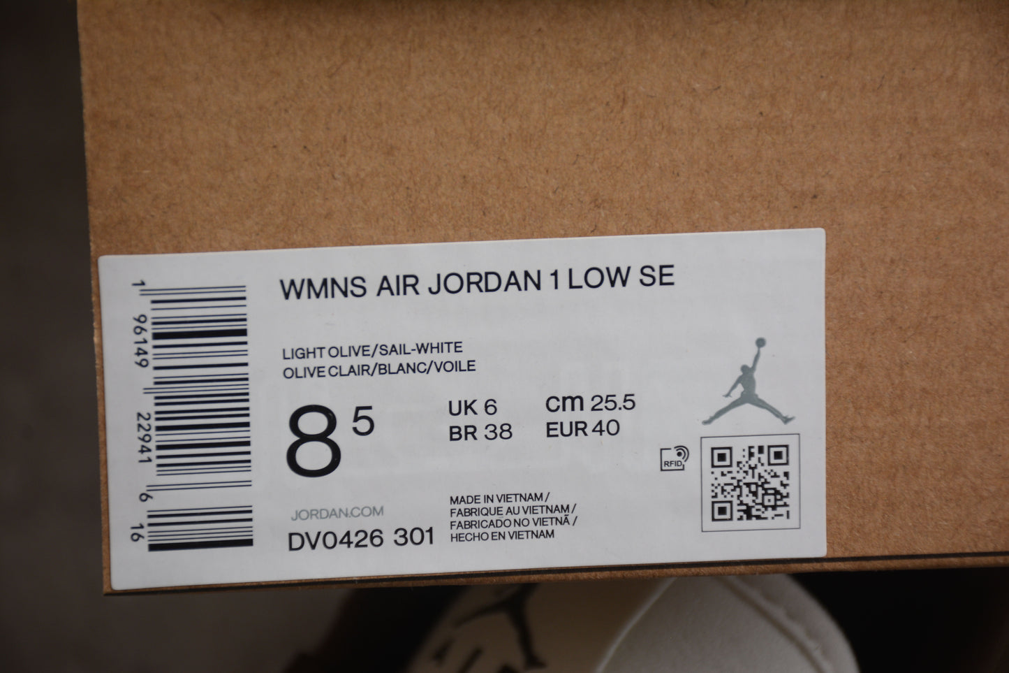 Air Jordan 1 Low Olive Toe